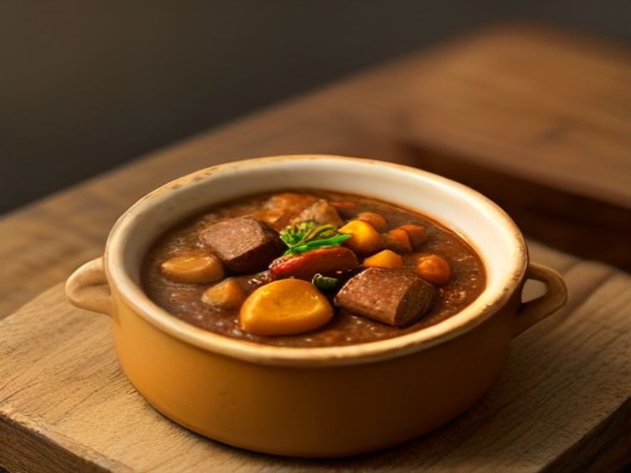 Carne de panela com legumes